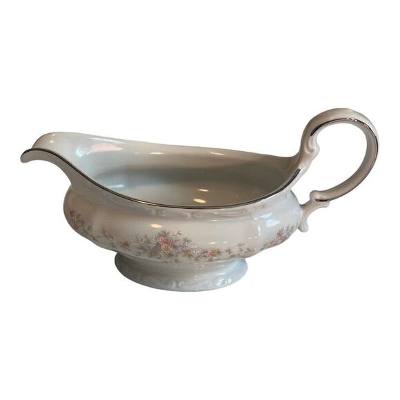 Johann Haviland Floral Splendor GRAVY BOAT with Plate Pastel Flowers Vintage - Picture 4 of 13